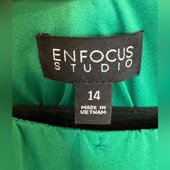 Enfocus Studio Dress Sz 14 w/belt small snag on neckline - Picture 2 of 4
